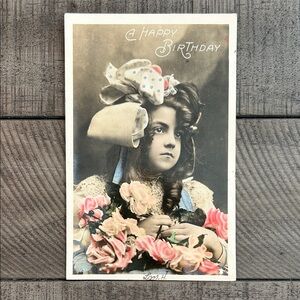 Antique Edwardian 'Happy Birthday' Greeting Postcard